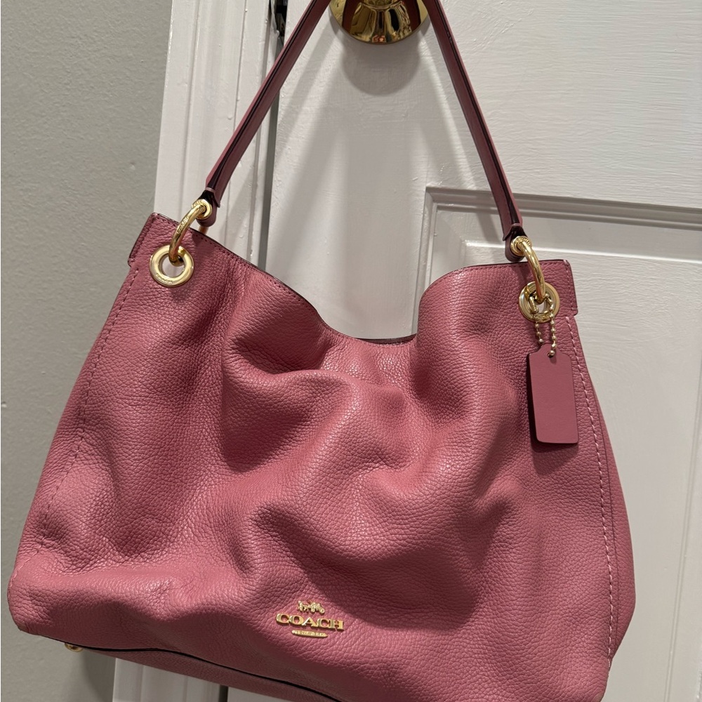 Coach Pink Leather Shoulder Bag